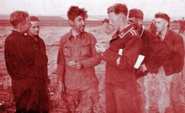 Попавший в плен под Харьковом красноармеец, 1942 г.