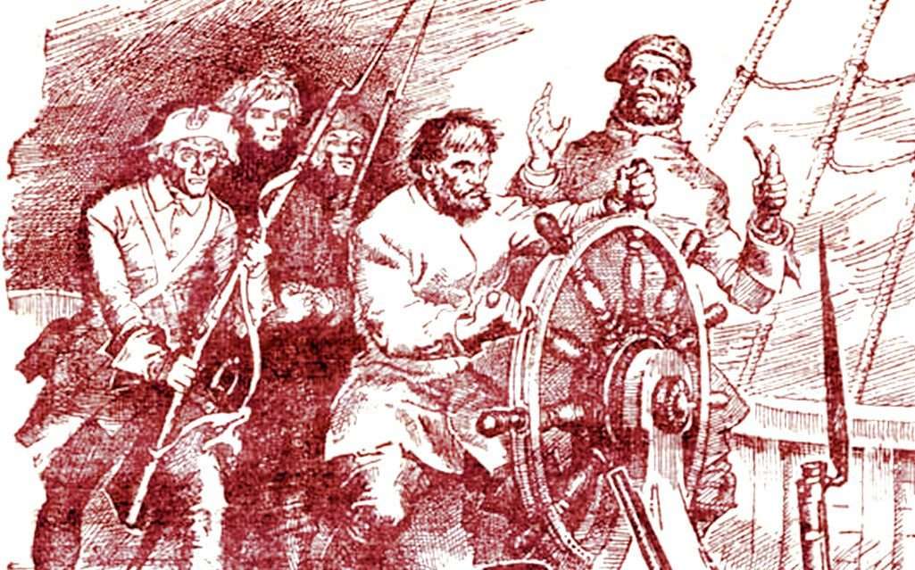 Иллюстрация И. Кускова из книги "Лодейный кормщик" Евгения Богданова (Москва, Детская литература, 1974 год).