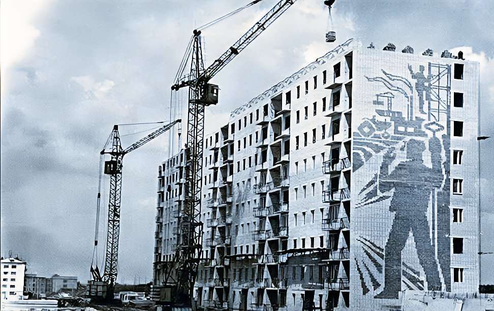 Строительство жилья на Васильевском острове, Ленинград, 1972 г.