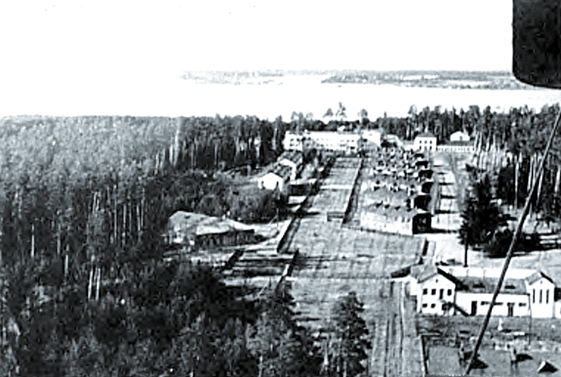 Вид на остров Городомля с самолета с юга на север, 1947 г.